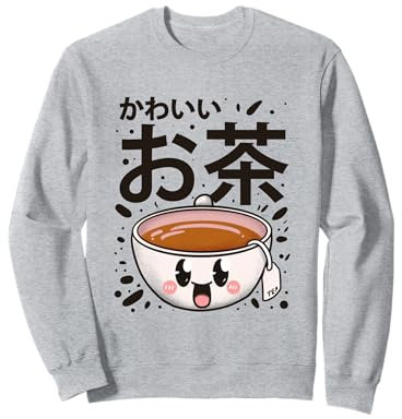 Tasse à thé kawaii japonaise drôle de style japonais pour femmes et hommes Sweatshirt