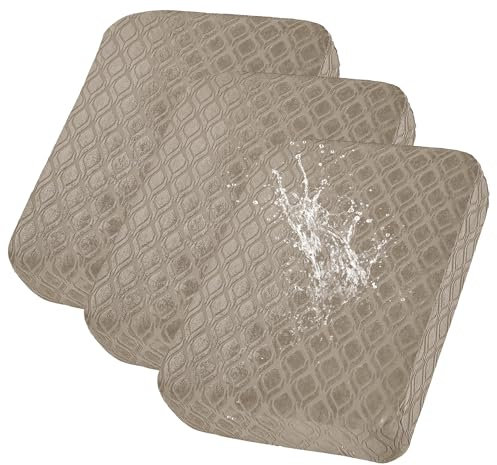 Stretch Sofabezug rutschfest Sitzkissen Bezug: 3 Stück Moderne Jacquard Couchkissenbezüge Wasserdichter Patio-Kissen Weiche Couchkissenbezüge Geeignet für Sessel, Sofasitzbezug (Taupe)