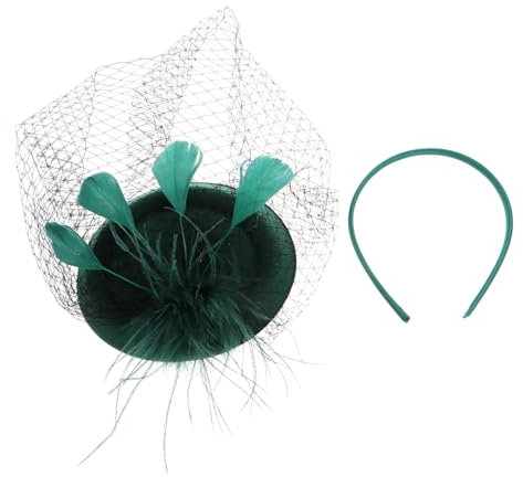 FRCOLOR Pillbox Hut Kopfbedeckung Mit Schleier Hochzeitskopfbedeckung Banque Kopfbedeckung Fascinator Mützen Für Cocktail Tee Party Hairband