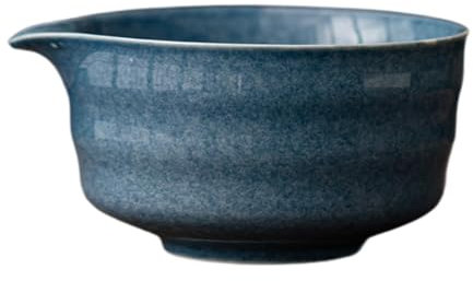 LOVIVER Bol matcha en céramique avec bec du bec de fabrication à la main à la main à la main porcelaine à thé en porcelaine pour table, salon, Bleu Foncé