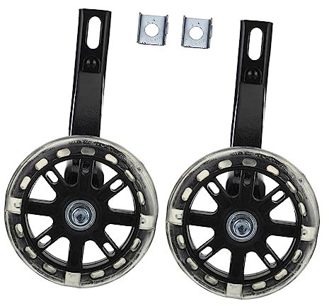 HEMOTON Kinder Stützräder Mit Leuchtenden Pu Rädern Kohlenstoffstahl Halterung Stabilitätsverstärker Montierbare Schutzräder Für Kinderräder