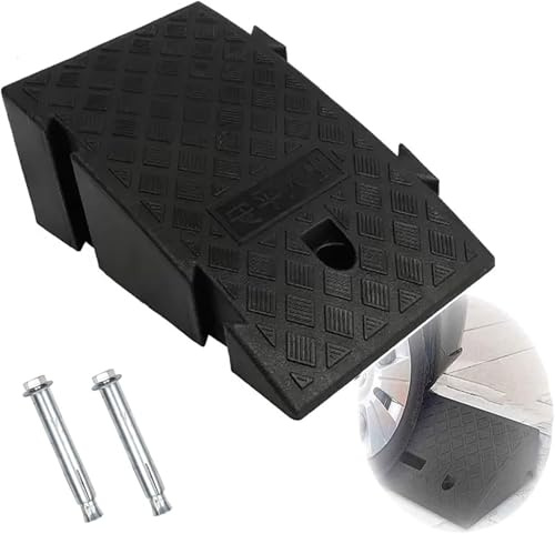Rollstuhlrampe, 16 cm / 6,3 , 19 cm / 7,8 Schwellenrampe Für Rollstuhl-Scooter-treppen, Schwere Einfahrts-bordsteinrampen, rutschfeste Gummirampe Für Die Garage, Svart, H:19cm/7.5