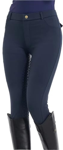 SNGUOQ Pantalones de equitación for Hombre y Mujer, Silicona, con Asiento Completo Alta Elasticidad, Equipo, Ropa Ecuestre para Montar A Caballo Y Entrenar(Blue,M)