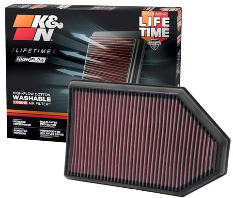 K&N 33-2460 Filtri Aria Sostitutivi Auto, Lavabile e Riutilizzabile