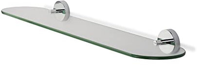 Croydex Flexi-Fix Romsey Glass Shelf with Zinc Alloy Construction, Chrome