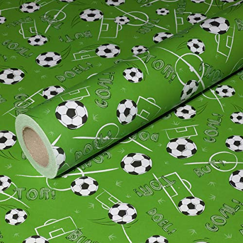 JUNOPAX Geschenkpapier 50m x 0,75m Fußball