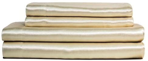 Baltic Linen Satin Luxury Sheet Set Full Ivory 4-Piece Set