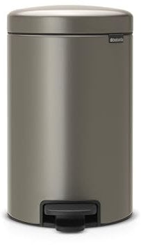 Brabantia 113628 Treteimer mit Inneneimer aus Kunststoff, stahl,Platinum,12 Liter