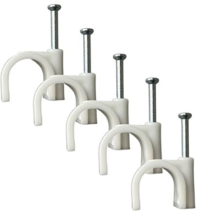 White Round Cable Clips 22mm- 100pieces