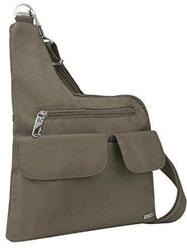 Travelon Anti-Diebstahl-Umhängetasche, zwei Taschen, Muskatnuss, Einheitsgröße