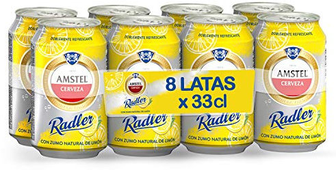 Amstel Radler Limon Cerveza - Pack de 8 x 330 ml -Total: 2.64 L