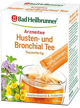 Bad Heilbrunner Husten- und Bronchial Tee im Stick, Tassenfertig, 3er Pack (3 x 10 Sticks)