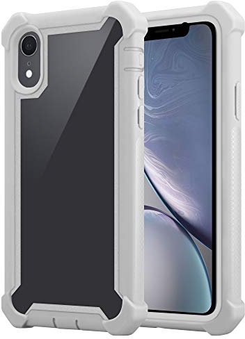 Cadorabo Hülle kompatibel mit Apple iPhone XR Schutzhülle TPU Silikon Case Outdoor Hybrid Design Anti Rutsch Slim Kratzfest Weiche Gummi mit Rundumschutz Case Hülle für iPhone XR in Grau