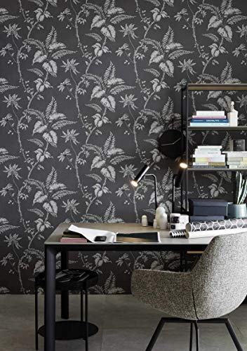 Tapete Beige Braun Vliestapete Botanic mit Blumen Blätter Pflanze für Schlafzimmer Wohnzimmer oder Küche 10,05m x 0,53m Floral Neu