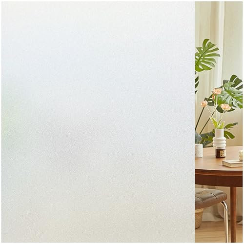 Lifetree Frosted Window Film Privacy for Glass Windows, Self-Adhesive Window frosting Films Static Cling, No Glue Opaque Window Film Anti-UV for Office Bathroom Home (Frosted, 115 * 200cm)