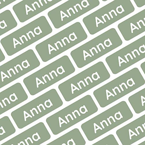 Klebekerlchen® | 175 Mini Namensaufkleber Kinder für Stifte und Schulsachen – Aufkleber zum Beschriften Schule & Kita – Namensschilder für Kleidung - Etiketten selbstklebend & wasserfest – Hellgrün