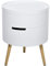 HOMCOM 3-Tier Coffee Table, Round End Table with 2 Hidden Compartments and Detachable Tray, Side Table with Storage for Living Room, White