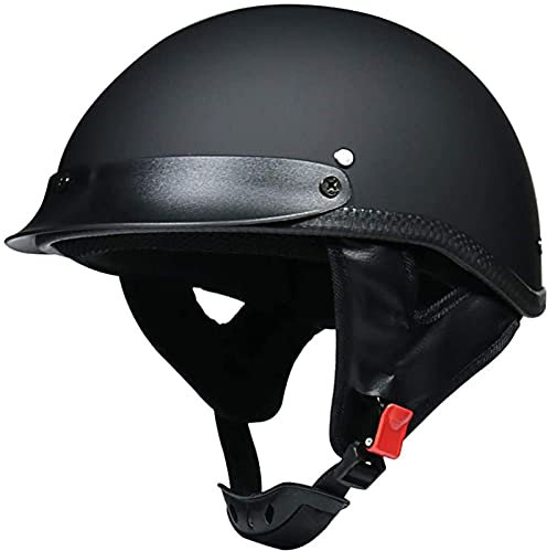 Jet Casco Scodella Adulto Aperto Caschi Da Moto Omologato DOT/ECE Donna E Uomo Cruiser Scooter Retrò Casco Aperto Mezzo Matte Black A,L