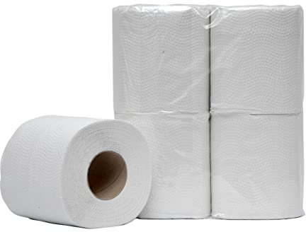 BOVE Toilettenpapier 2-lagig 200 Blatt, 48 Rollen (12 Pack je 4 Rollen), weiß, Recycling, geprägt (8103000) – saugstarkes Klopapier.