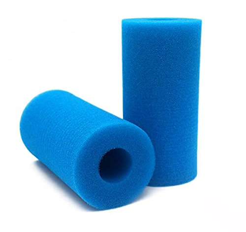 RosyFate 2 Piezas Filtro Piscina Intex Tipo Esponja de Filtro, Esponja de Cartucho Azul, Filtro de Espuma para Piscina, Lavable y Reutilizable