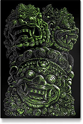 artboxONE Galerie-Print 150x100 cm Maya-Statue hochwertiges Acrylglas auf Alu-Dibond Bild - Wandbild von Albertees