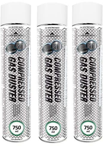 AABCOOLING Bombe d'Air Sec, 3 x 750ml Home&Office Compressed Gas Duster K1, Dépoussiérants puissants, Computer Cleaner, Nettoyage des Ordinateurs, Nettoyage de l'équipement de bureau