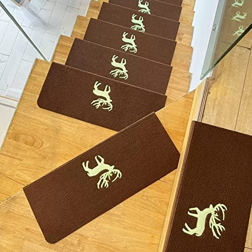 15er Set Stufenmatten 20 cm X 55 cm Treppenteppich Kleine Stufen Selbstklebend Antirutsch Sicherheit Stufenteppich für Kinder, Älteste und Haustiere