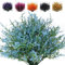 RECUTMS Blue Artificial Flowers for Outdoor Artificial Plants & Flowers for Outside Fake Outdoor Plants Faux UV Resistant Flower Plastic Shrubs Indoor Outside Hanging Decorations(Blue)