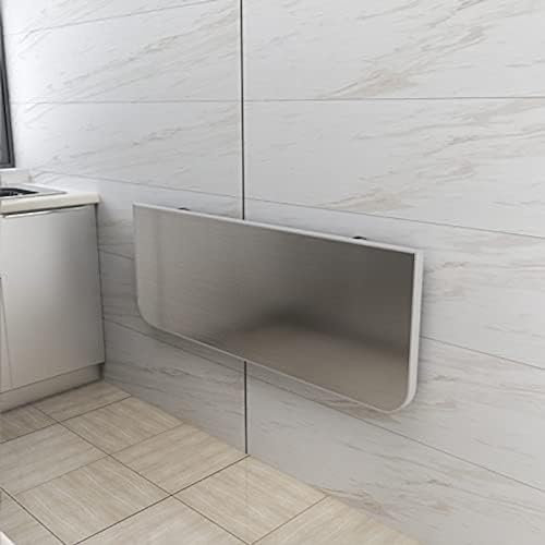 An Der Wand Montierter, Klappbarer Wandtisch Für Die Küche, Frühstücksbartisch, Kleiner Drop-Leaf-Esstisch, Arbeitstisch Für Das Heimbüro, Die Garage, Den Garten, Die Waschküche, Edelstahl,50×40cm