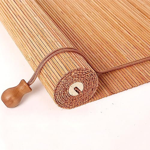 Bambusrollo Retro, Garten-Sonnenschutz Jalousien, Rollos aus Natürlichem Bambus, Raffrollo Innen, Anpassbar 60*120CM