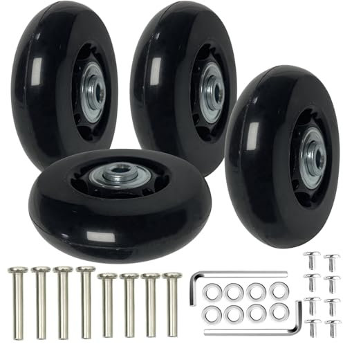 Goldyida 4 Stück Gummi Gepäckkoffer Rad Koffer Kofferrollen Ersatzrollen für Koffer Universal Gepäck Koffer Ersatzräder Gummi Rollen Räder Ersatz Wheels Rad Universal Kofferräder (64 * 18mm)