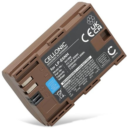 CELLONIC, Battery for Camera compatible with Canon LP-E6NH, EOS R6 Mark II, R7, 90D, LP-E6 (7.4V, 2000mAh)