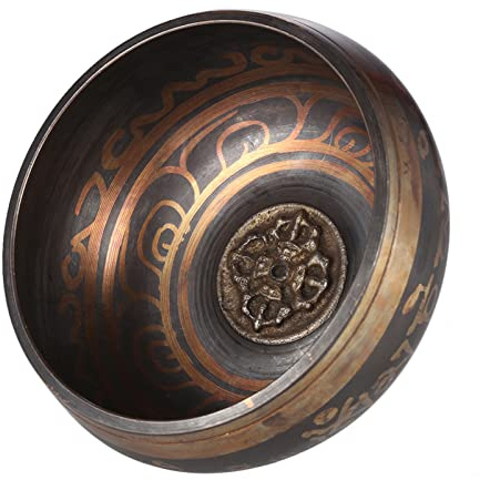 HUIOP Exquis 2,8 pouces à la main tibétaine Cloche métal Bol chantant avec Striker pour le bouddhisme méditation bouddhiste & Healing Relaxation,Bol chantant du Népal