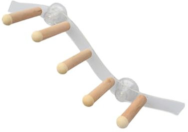 Folpus Vogelsitzleiter, Papageien Sitzstange Stepped Spielzeug, Naturholz Vogelsitz, Saugnapf Sitzstange Spielzeug, Vogelkäfig Zubehör für Sittiche, Wellensittiche, Papageien, Unzertrennliche, Stil b