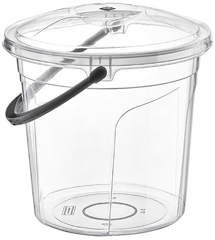 Best House Bucket with Lid - 5 Litres, Plastic Clear Storage Container, Multipurpose Bin/Bucket With Lid and Handle (Pack of 1)