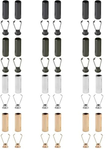 12 Pieces of Rope Stoppers, Metal Rope Ends Rope Ends Locks Drawstring Rope Stopper Column Rope Fastener, Rope Head Buttons for Sweatpants Drawstrings Backpacks Shoelace Replacement Accessories