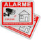 Felexdo Alarm Panneau Propriété Privée sous Vidéo Surveillance, 2 Pièces 20x15cm Vidéo Surveillance Panneau Aluminium Brossé Adhésif Résistant aux UV Imperméable pour Extérieure