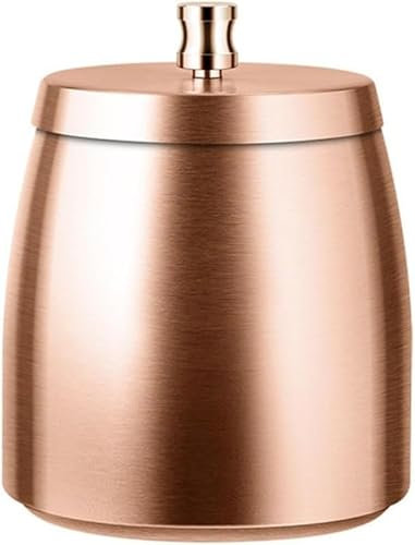 Daaxing Metall-Aschenbecher mit Deckel, winddichter Aschenbecher für drinnen und draußen, Aschenbecher mit Deckel, geruchsdicht, für Auto, Garten, Bar, Balkon, Zuhause, Büro, Dekoration (Roségold, S)
