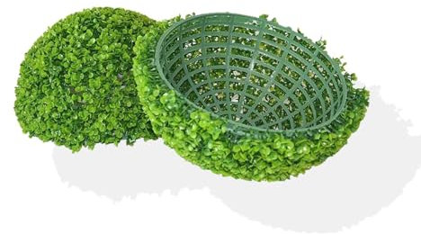 Künstliche Buchsbaum-Formschnitt-Kugel, 15 cm, künstliche Mailand-Graskugel für Gartendekoration, große Outdoor-Pflanzkugeln für Formschnittbäume und Pflanzgefäße