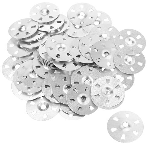 TAICHEUT 800 PCS Easy Fix Washers, 3.5 cm Galvanized Iron Fixing Washers with 6 Holes, Thermal Insulating Washer, Tile Backer Board Fixing Washer for Insulation Boards, Gypsum Boards