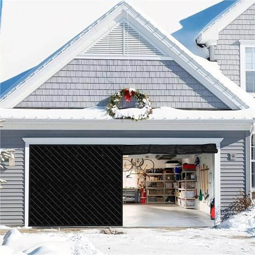 Rideau de porte à isolation thermique magnétique de garage, kit d'isolation d'écran de porte de garage for l'hiver, rideau de porte d'isolation thermique d'hiver de garage, tissu Oxford résistant aux(