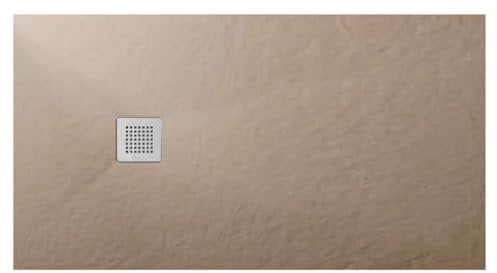 BARBOTTINA Piatto doccia rettangolare in marmoresina bianco modello stone free h 2,8 cm (Sabbia, 80x100 cm)