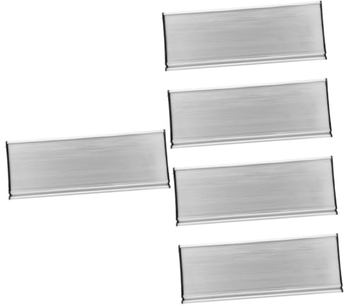 Lurrose 5 Pièces numéro de maison accueillir Décoratif plaque de nom de bureau pour mur plaque nominative pour porte plaque signalétique de la porte alliage d'aluminium Silver