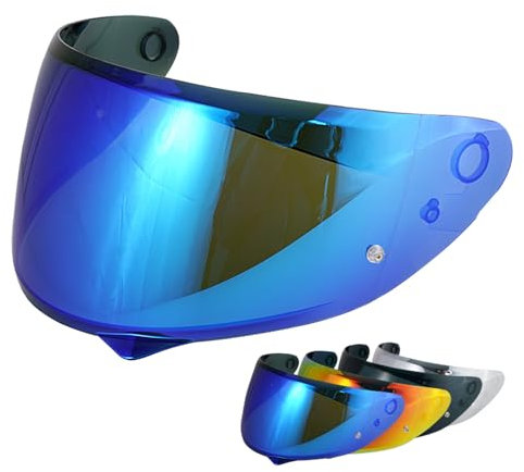 Visiera Casco Moto per C10,Visiera per Casco,Sostituzione della Visiera della Lente del Casco del Parabrezza del Motociclo per Il Casco Integrale (Blu)