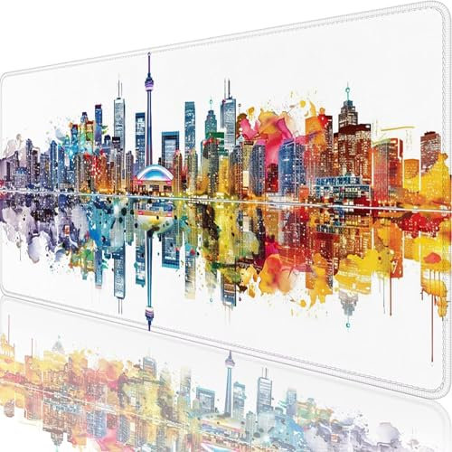 Tapis de Souris Gamer 1000x500x3 mm, Grand Tapis de Souris Bleu, Paysage Mouse Pad Imperméable et Antidérapant, Multifonction Grand sous Main Bureau pour Clavier et Souris, Decoration Maison 62-0i