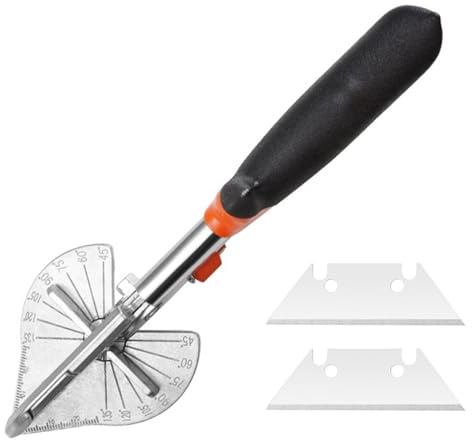 Gehrungsmeißel - Multifunktionaler Gehrungsschneider mit 2 Ersatzklingen, Eckscherenwerkzeug | Schwere Strömungsmesser für PVC, PP, Handwerk und Schneiden von Sockelleisten, Ausrüstung