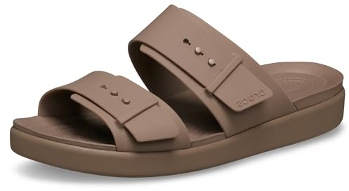 Crocs Damen Brooklyn Buckle Low Wedge Sandal, Latte, Größe 42, latte, 41/42 EU