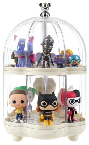 SAWADA drehbare Etagere aus Acrylglas | Vitrine für Mini-Figuren, Cupcakes, Törtchen & Desserts | Rund, 2/3 Ebenen, 32 cm/45 cm Höhe, Ø 21 cm