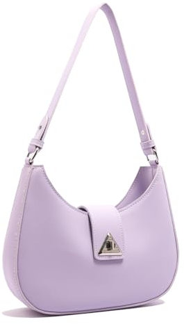 Borsa a mano da donna piccola elegante a tracolla da donna in pelle PU Hobo Bag Y2k Borsa da sella Aesthetic Borsa da sera con chiusura lampo Cool Borsa a tracolla per adolescenti e ragazze, viola