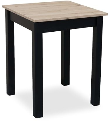 Metdrew Esstisch aus Holz |Tisch 60 x 60 cm | für 2 Personen |Wohnzimmertisch | aus Kiefernholz | klein | Skandinavischer Stil | küchentisch | Tischplatte: Artisan Eiche